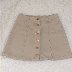 F21 Beige Denim Skirt